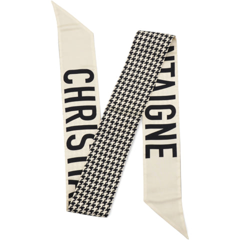 CHRISTIAN DIOR Black & beige 30 Montaigne Printed Silk Bandeau