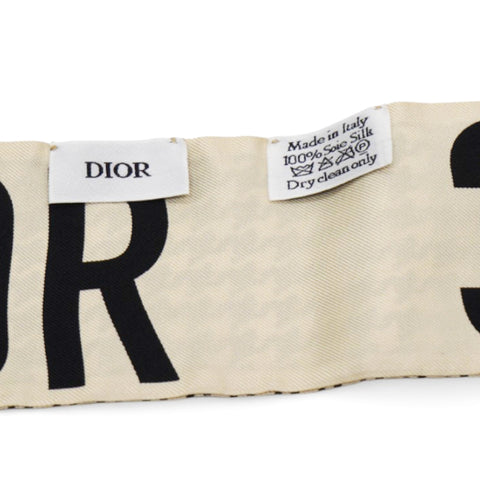 CHRISTIAN DIOR Black & beige 30 Montaigne Printed Silk Bandeau