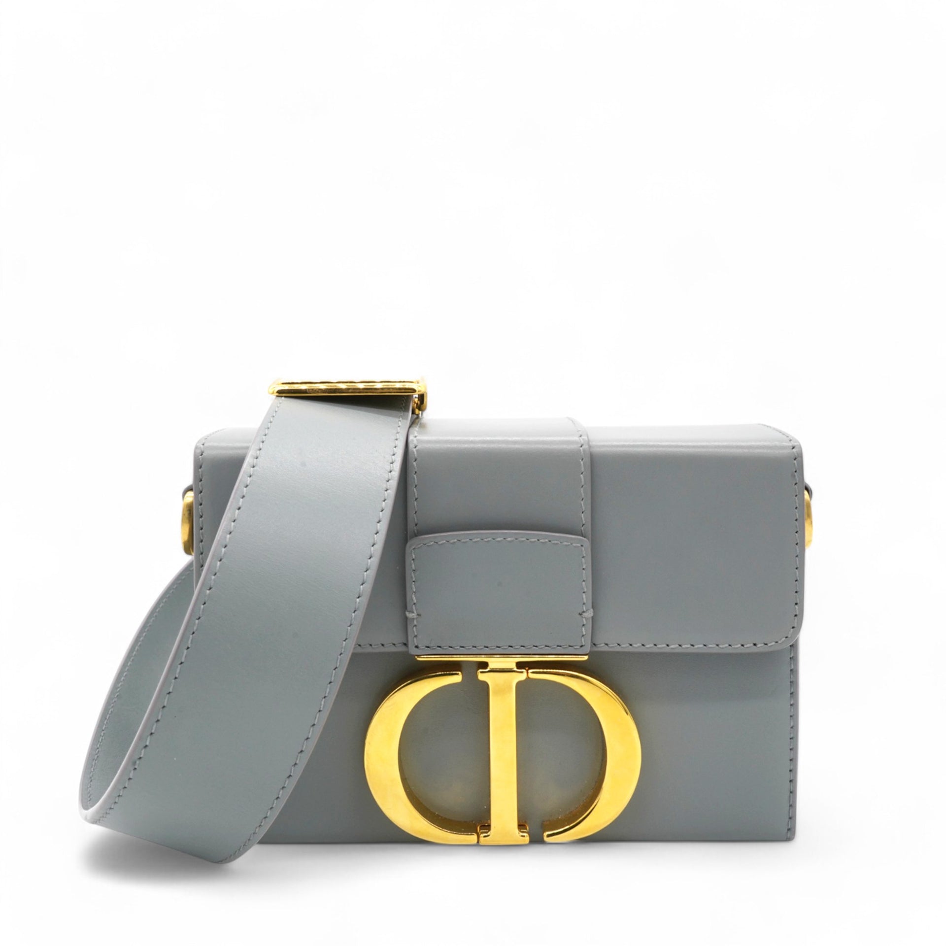 CHRISTIAN DIOR Box 30 Montaigne Flap Bag Blue 