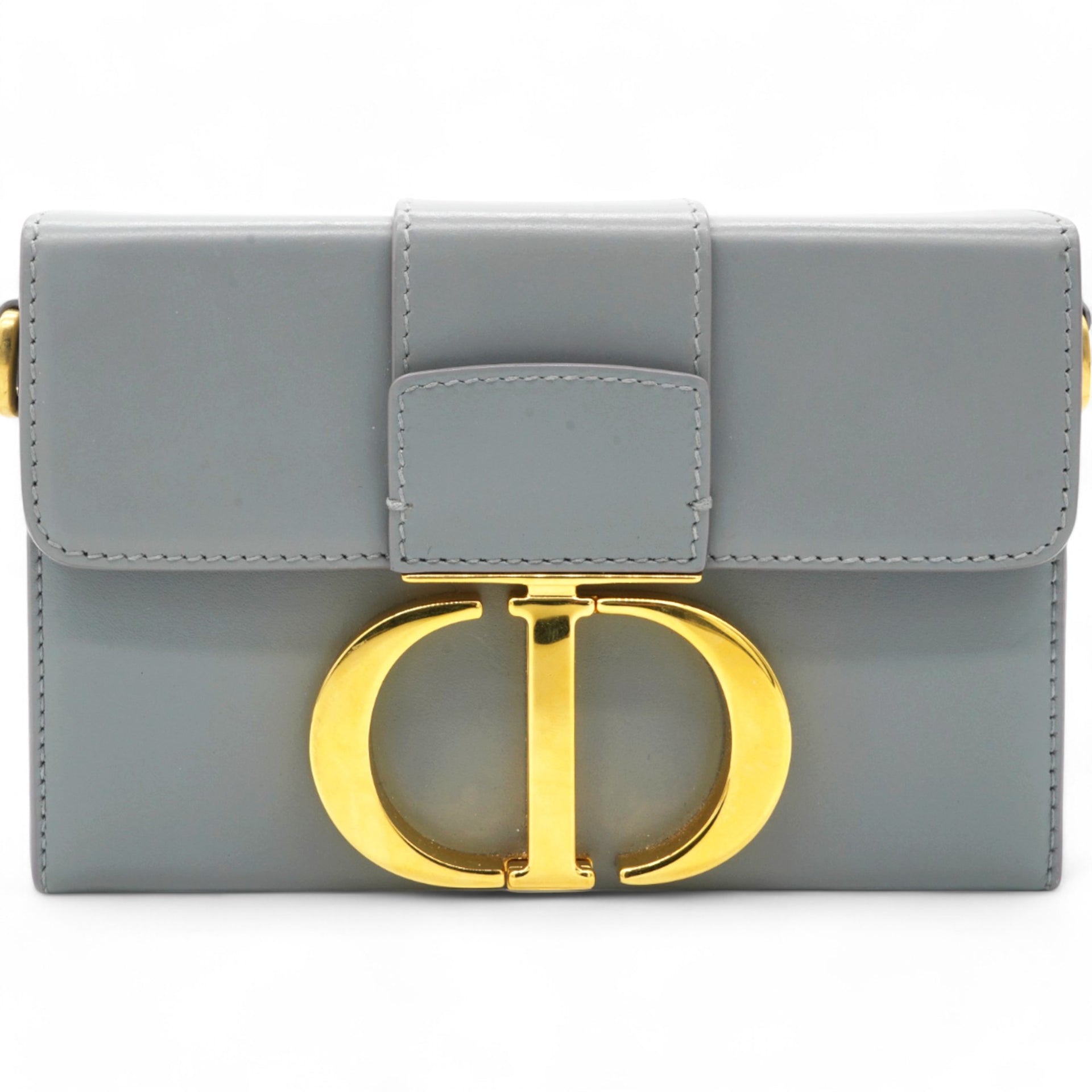 CHRISTIAN DIOR Box 30 Montaigne Flap Bag Blue 