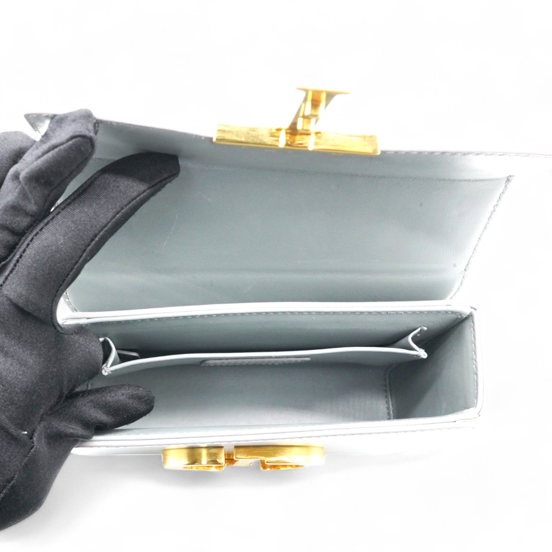 CHRISTIAN DIOR Box 30 Montaigne Flap Bag Blue 