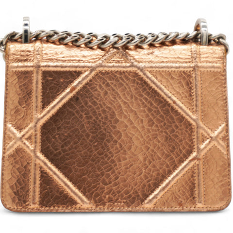 CHRISTIAN DIOR Ceramic Effect Deerskin Diorama Club Bag Gold 