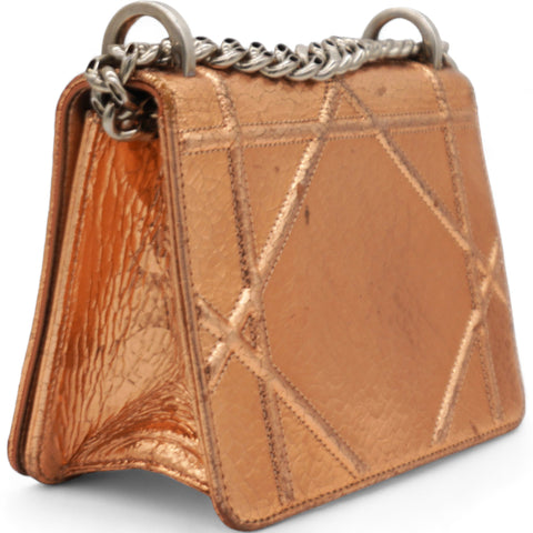 CHRISTIAN DIOR Ceramic Effect Deerskin Diorama Club Bag Gold 