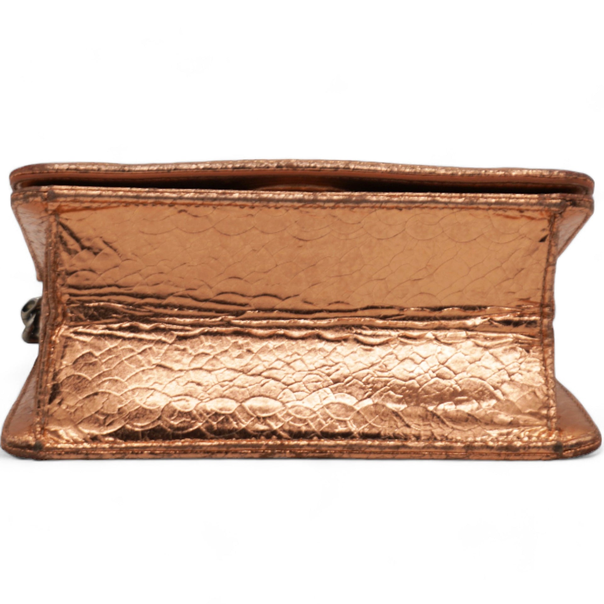 CHRISTIAN DIOR Ceramic Effect Deerskin Diorama Club Bag Gold 