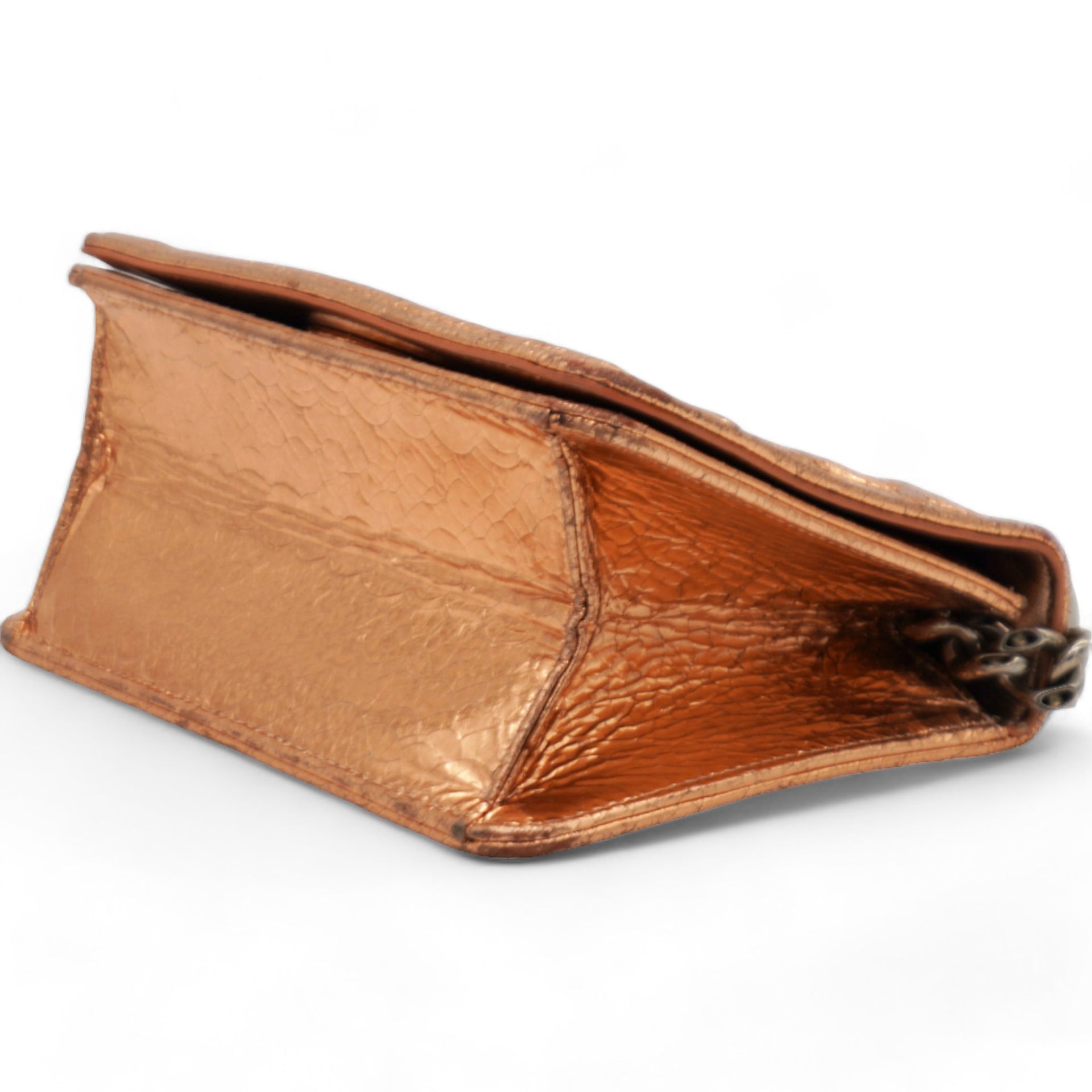 CHRISTIAN DIOR Ceramic Effect Deerskin Diorama Club Bag Gold 