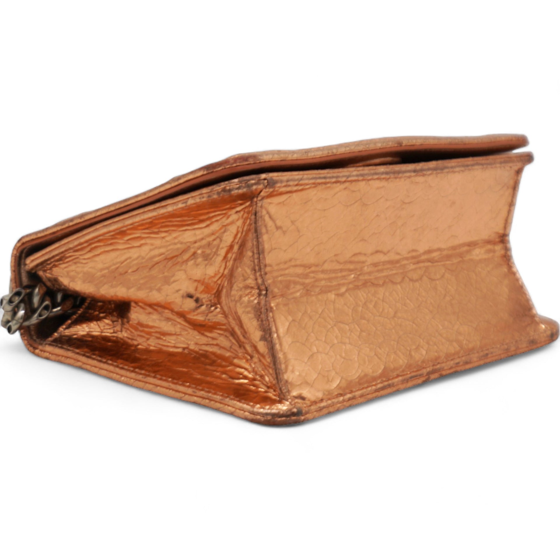 CHRISTIAN DIOR Ceramic Effect Deerskin Diorama Club Bag Gold 