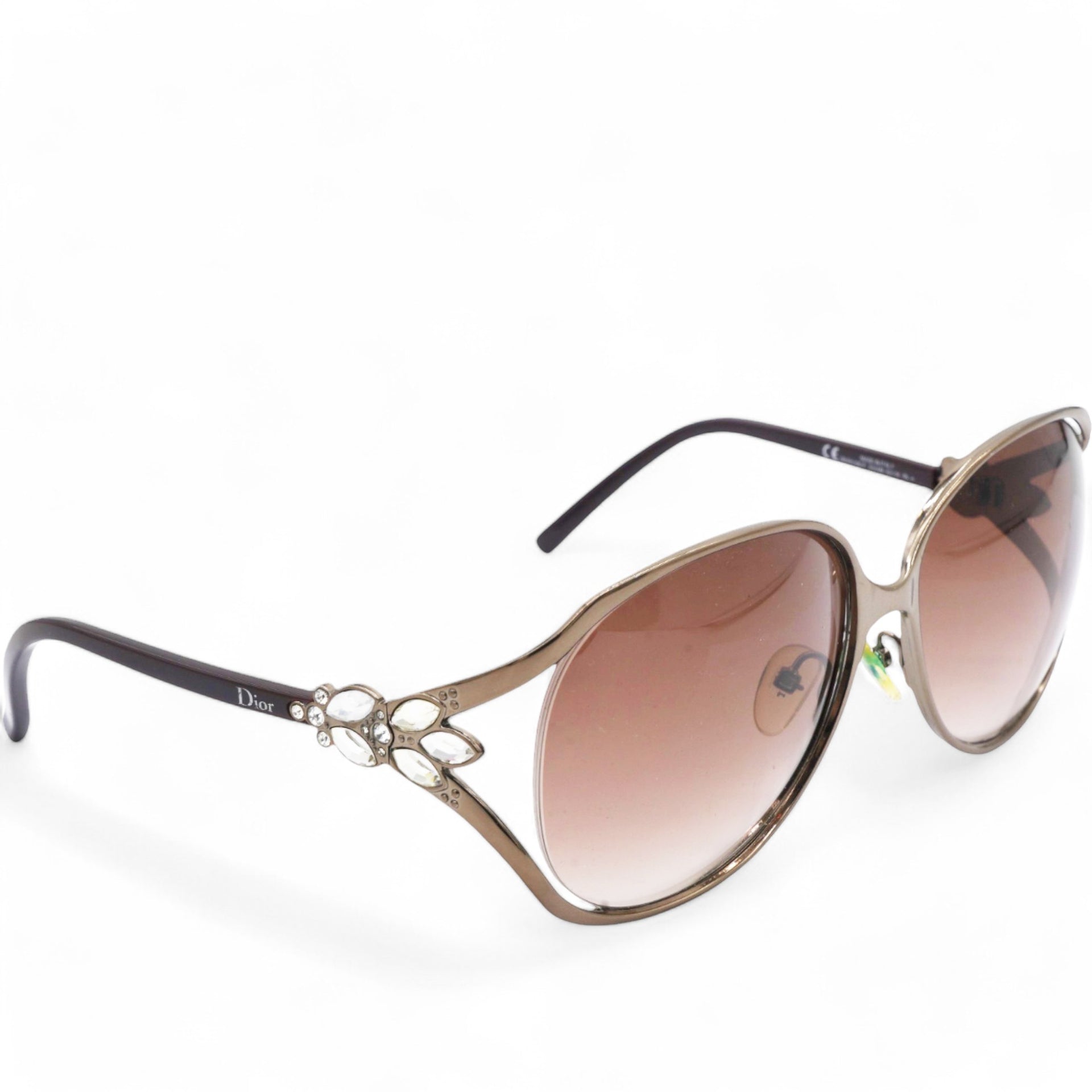 CHRISTIAN DIOR Crystal Sunglasses Large Size 