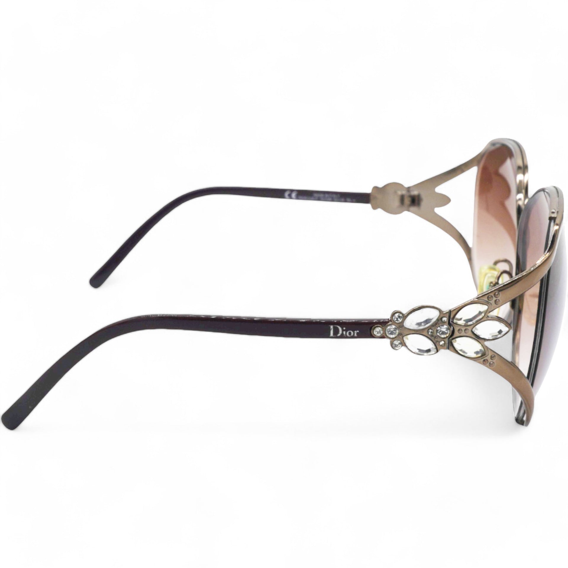 CHRISTIAN DIOR Crystal Sunglasses Large Size 