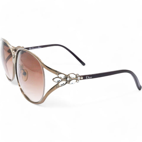 CHRISTIAN DIOR Crystal Sunglasses Large Size 