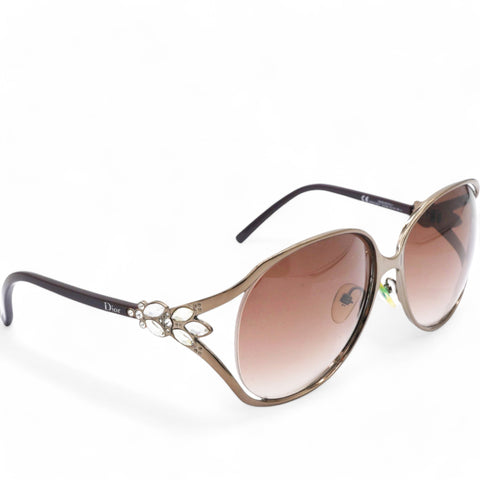 CHRISTIAN DIOR Crystal Sunglasses Large Size 