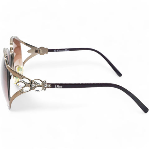 CHRISTIAN DIOR Crystal Sunglasses Large Size 
