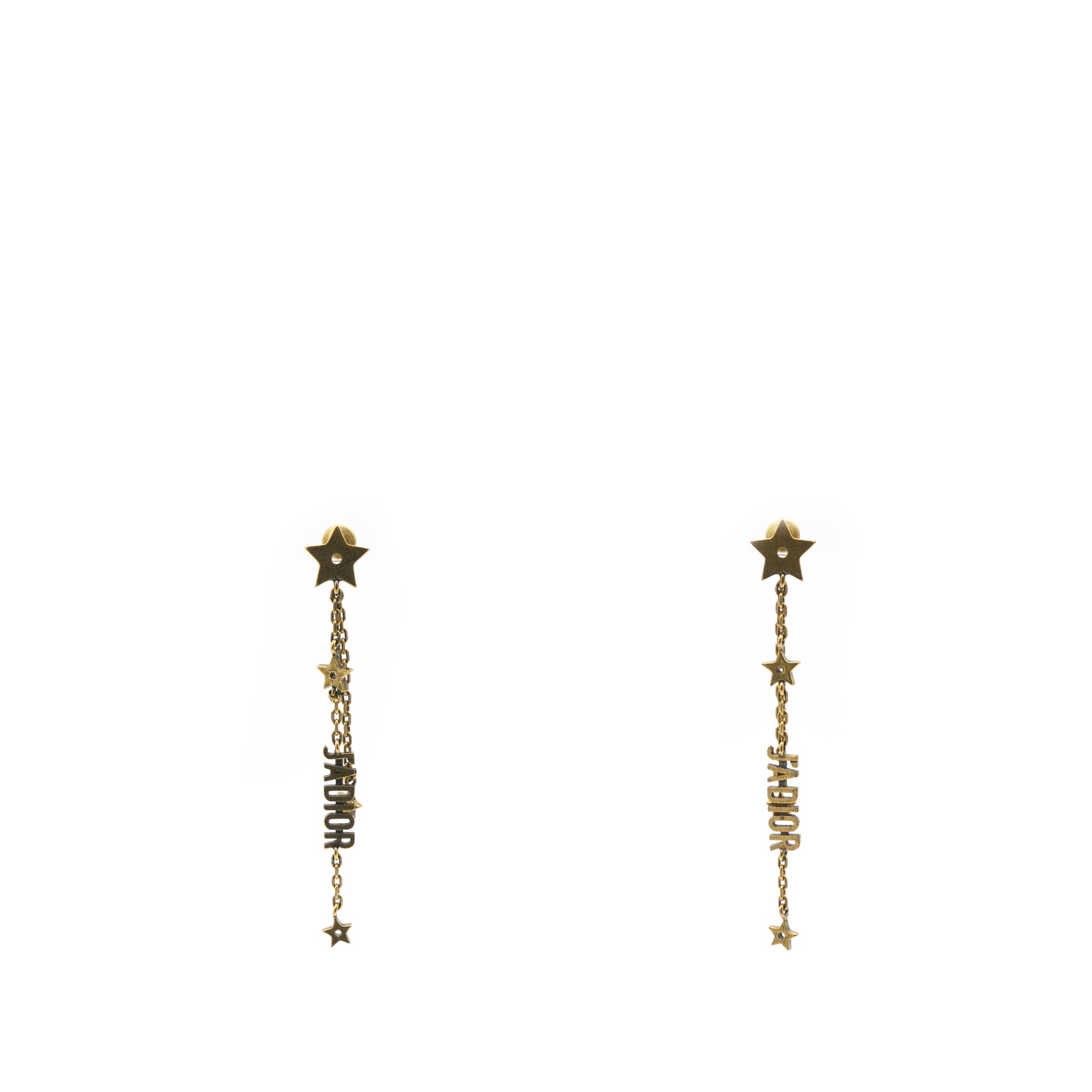 CHRISTIAN DIOR J'Adior Star Drop Earrings Gold 