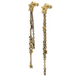 CHRISTIAN DIOR J'Adior Star Drop Earrings Gold 