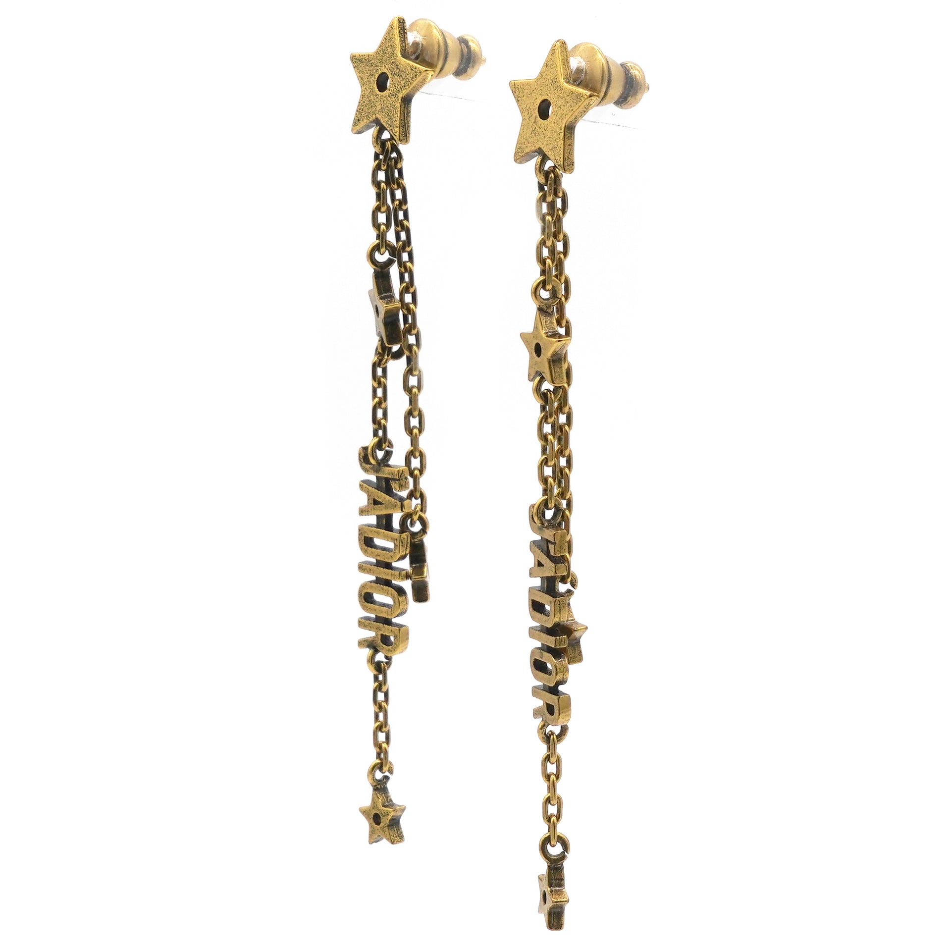 CHRISTIAN DIOR J'Adior Star Drop Earrings Gold 