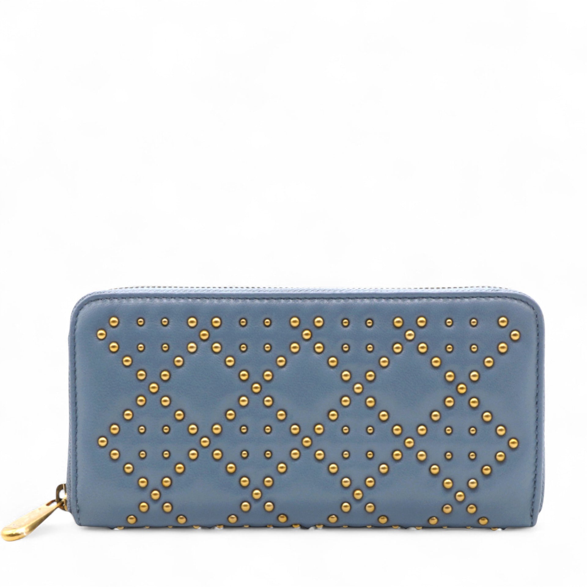 CHRISTIAN DIOR Lady Dior Studded Zip Around Wallet 