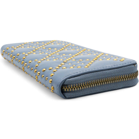 CHRISTIAN DIOR Lady Dior Studded Zip Around Wallet 