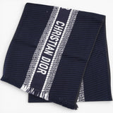 CHRISTIAN DIOR Navy Blue Oblique University Reversible Scarf 