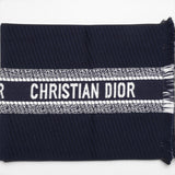 CHRISTIAN DIOR Navy Blue Oblique University Reversible Scarf 