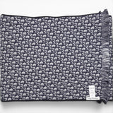 CHRISTIAN DIOR Navy Blue Oblique University Reversible Scarf 