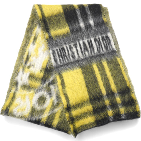 CHRISTIAN DIOR Printed Scarf in Yellow and Black 
