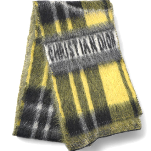 CHRISTIAN DIOR Printed Scarf in Yellow and Black 