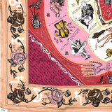 CHRISTIAN DIOR Scarf Silk Square Foulard Orange/ Red/ Blue/ Green 