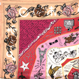 CHRISTIAN DIOR Scarf Silk Square Foulard Orange/ Red/ Blue/ Green 