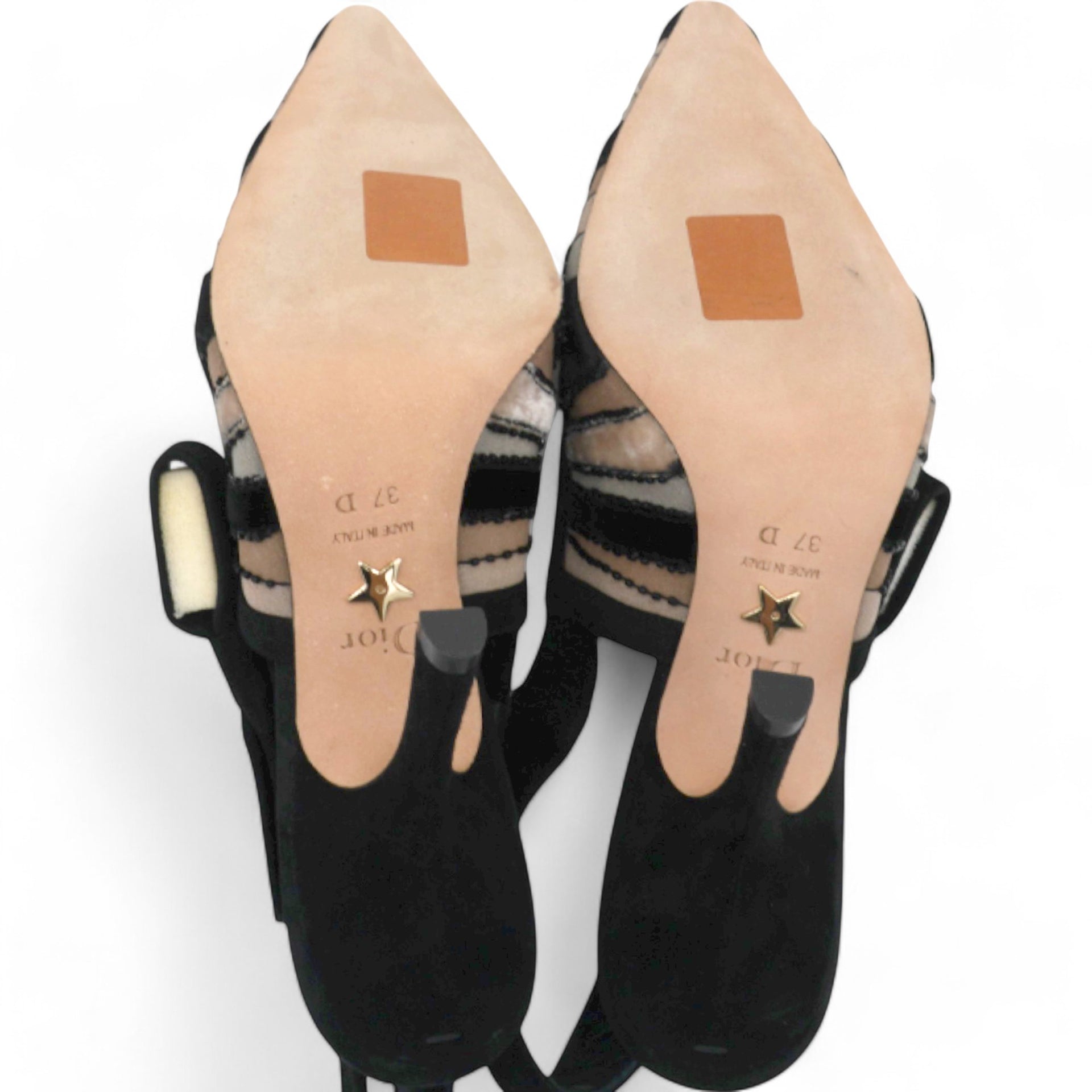 CHRISTIAN DIOR Suede Tulle Velvet Embroidered Sweet D Sling-Back Pumps Pink Grey Size 37  