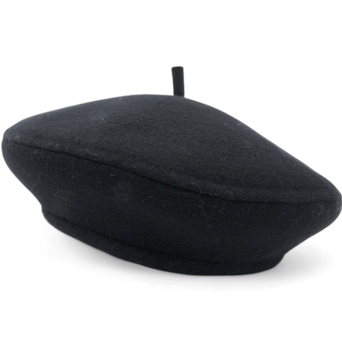 CHRISTIAN DIOR Wool Oblique Reversible Chic Beret Black Size58 