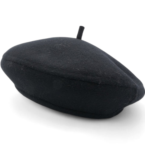 CHRISTIAN DIOR Wool Oblique Reversible Chic Beret Black Size58 
