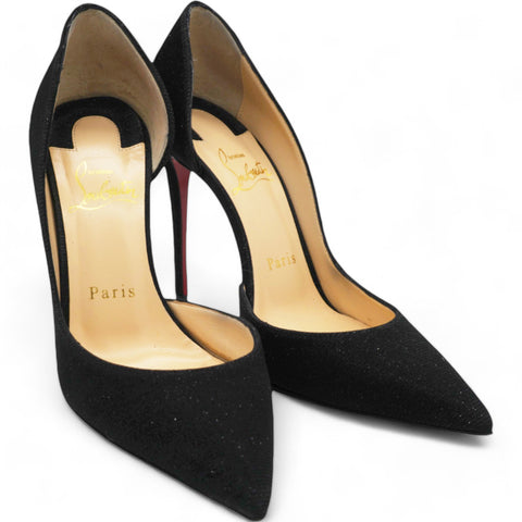 CHRISTIAN LOUBOUTIN Glitter Tennis Iriza 70 Pumps Black Size 36 