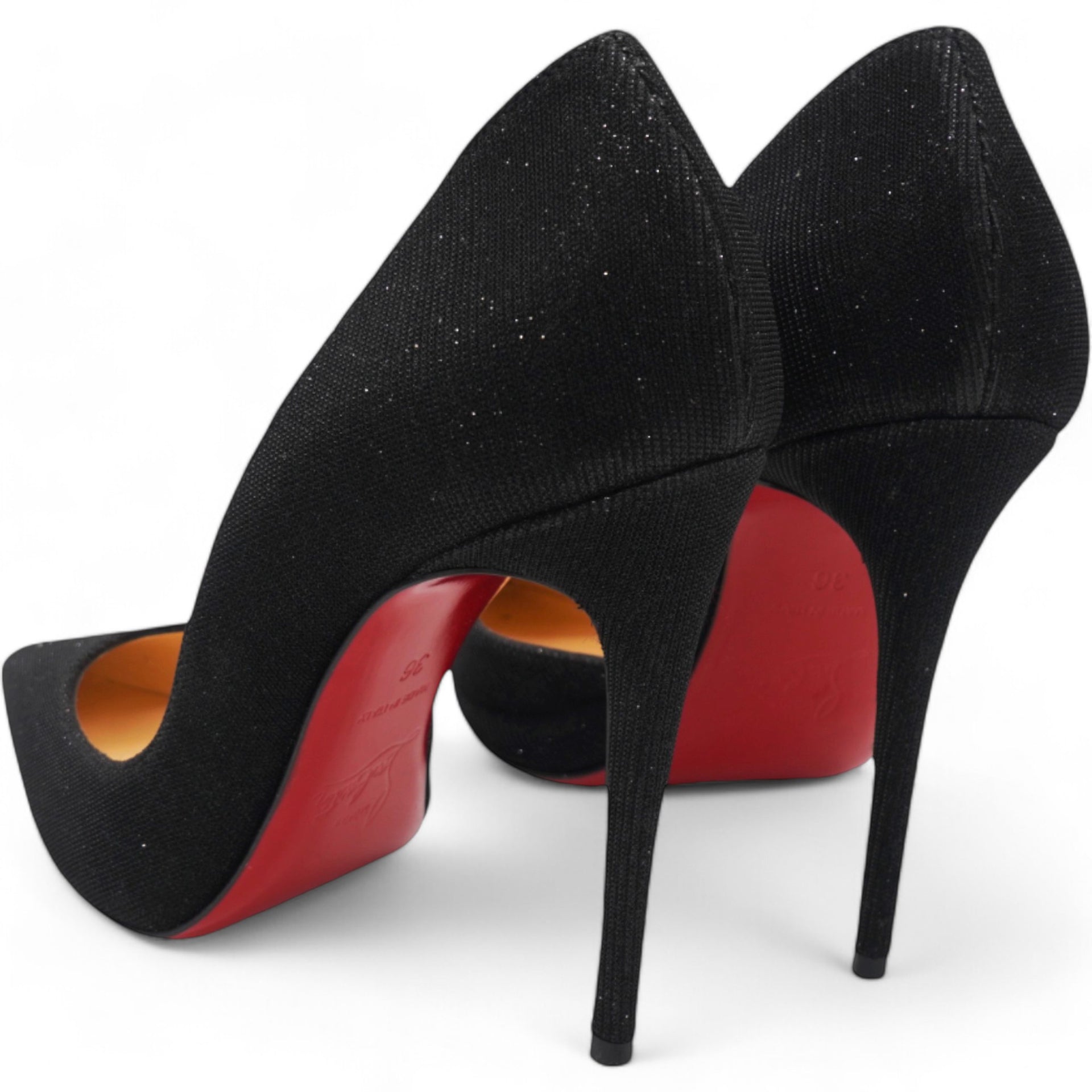 CHRISTIAN LOUBOUTIN Glitter Tennis Iriza 70 Pumps Black Size 36 