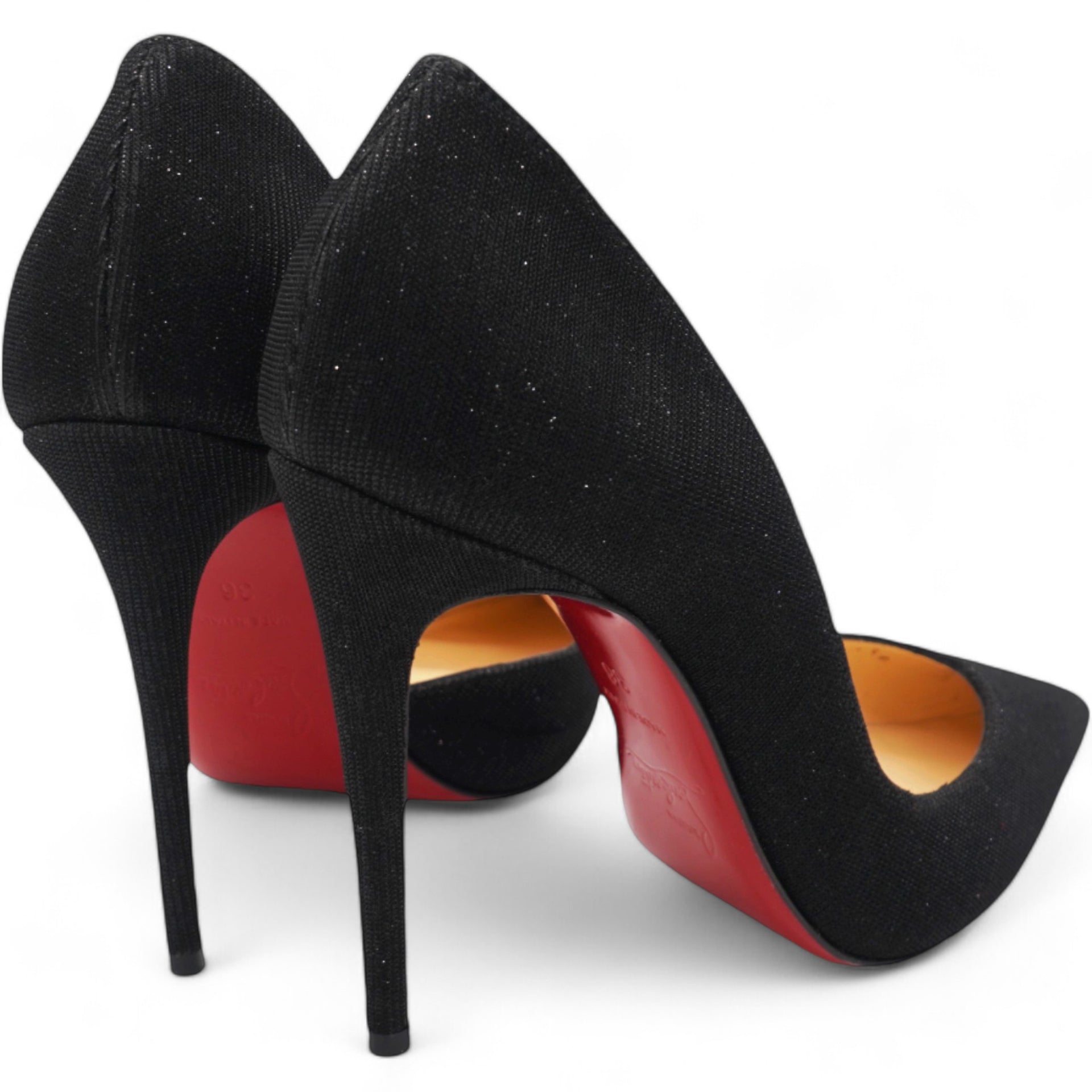 CHRISTIAN LOUBOUTIN Glitter Tennis Iriza 70 Pumps Black Size 36 