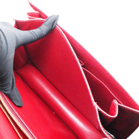 CÉLINE Box Calfskin Medium Classic Box Flap Bag Red