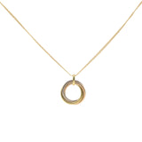 Cartier 18K Pink Yellow White Gold Trinity Double Chain Pendant Necklace Large 