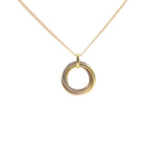 Cartier 18K Pink Yellow White Gold Trinity Double Chain Pendant Necklace Large 
