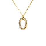 Cartier 18K Pink Yellow White Gold Trinity Double Chain Pendant Necklace Large 