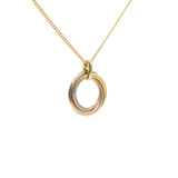 Cartier 18K Pink Yellow White Gold Trinity Double Chain Pendant Necklace Large 