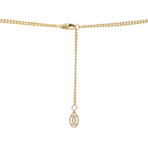 Cartier 18K Pink Yellow White Gold Trinity Double Chain Pendant Necklace Large 