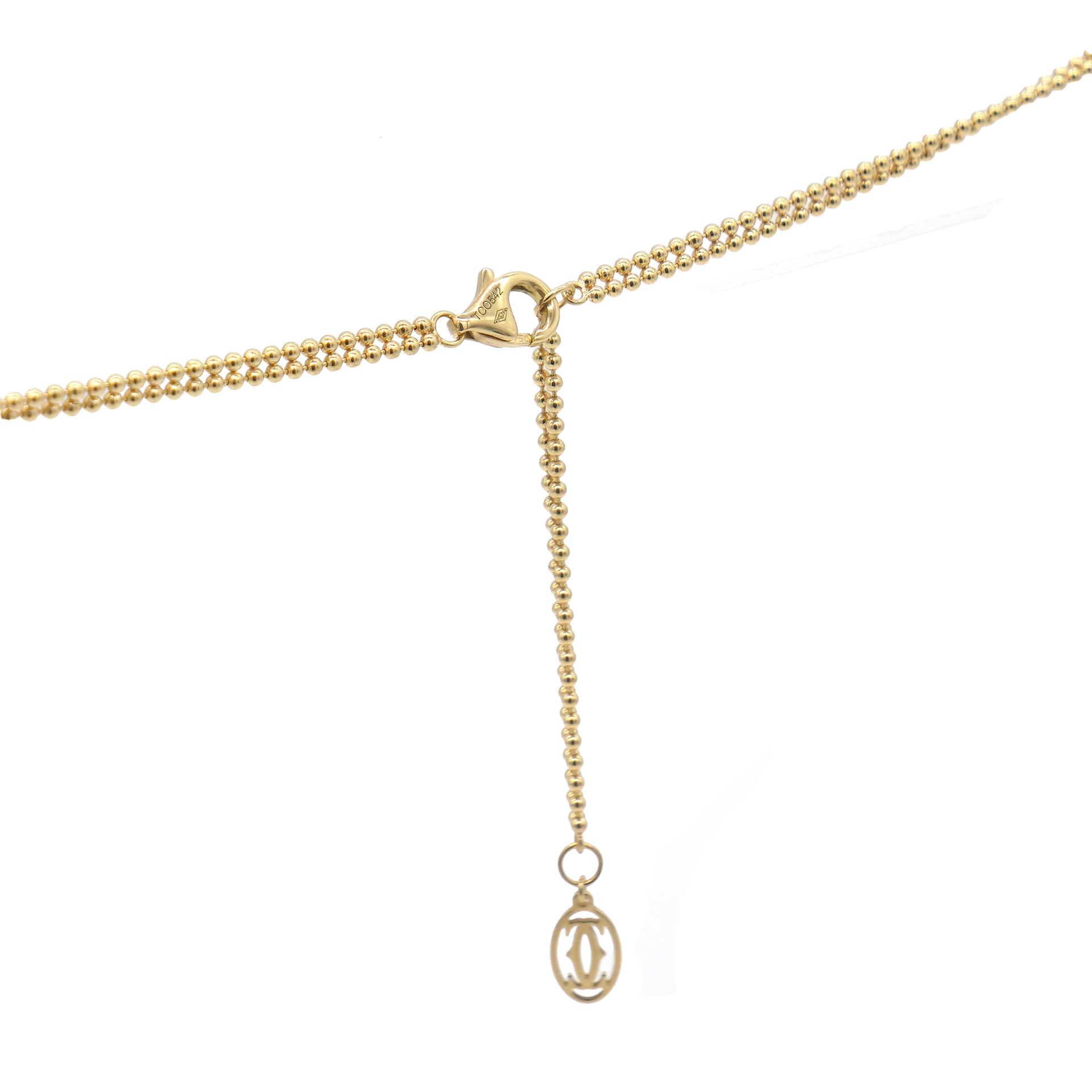 Cartier 18K Pink Yellow White Gold Trinity Double Chain Pendant Necklace Large 