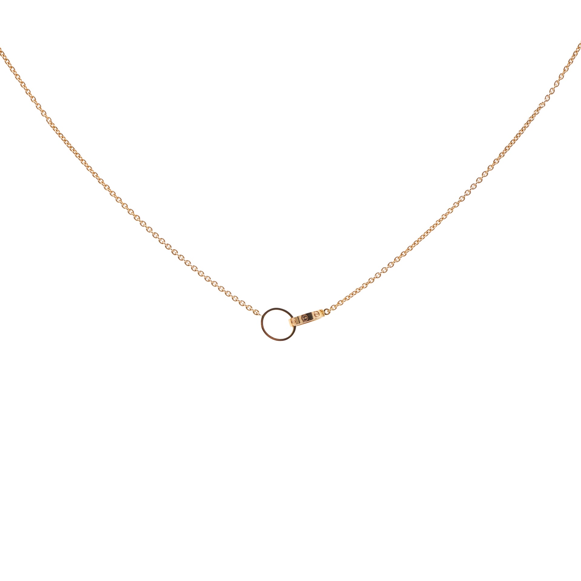 Cartier 18K Rose Gold Interlocking LOVE Necklace 