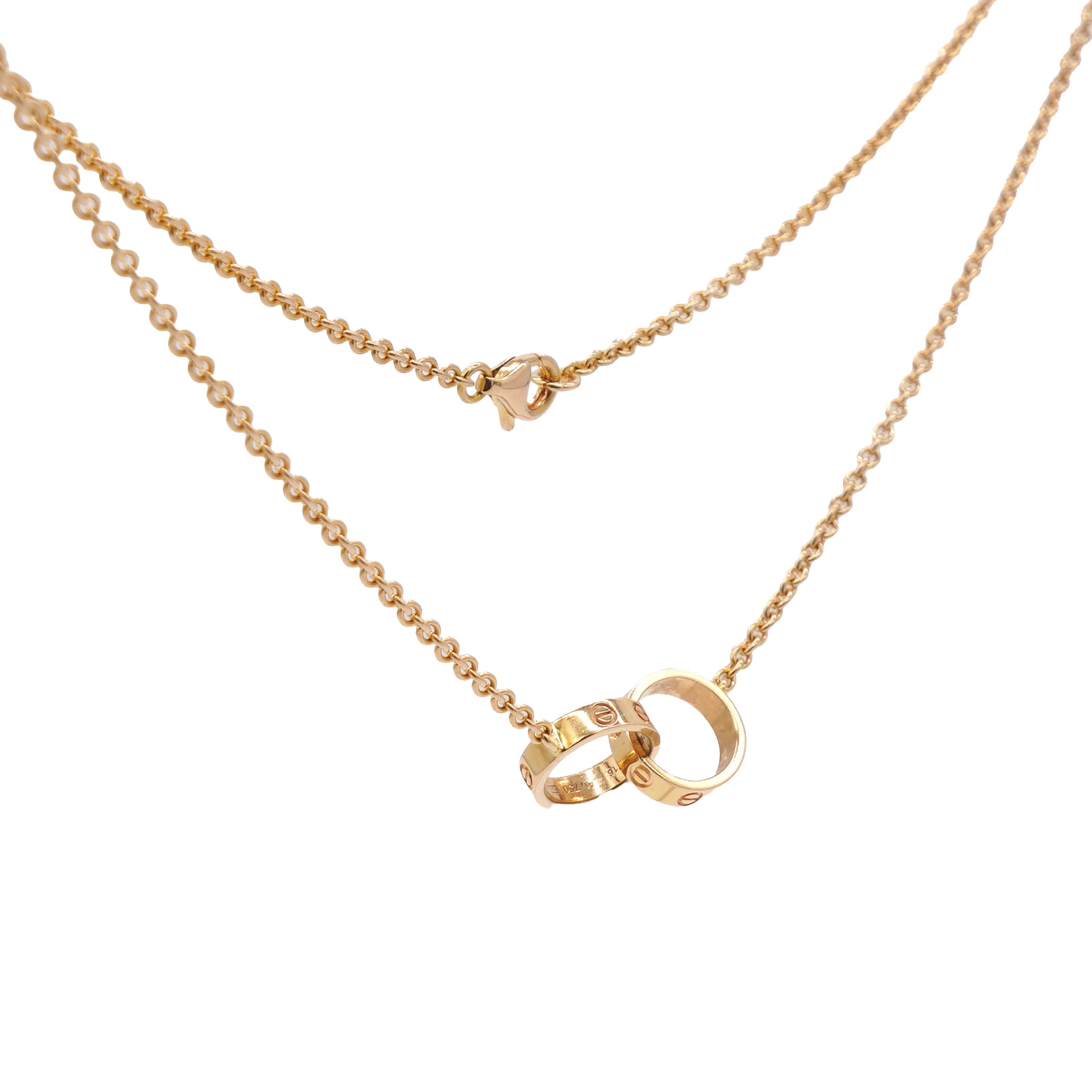 Cartier 18K Rose Gold Interlocking LOVE Necklace 