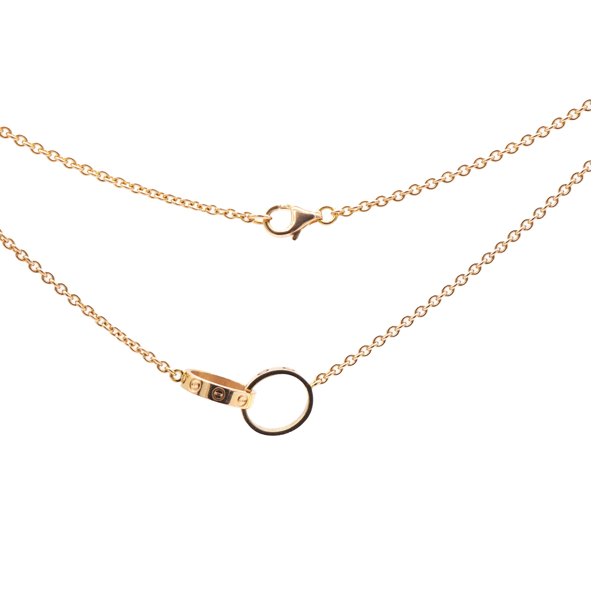 Cartier 18K Rose Gold Interlocking LOVE Necklace 