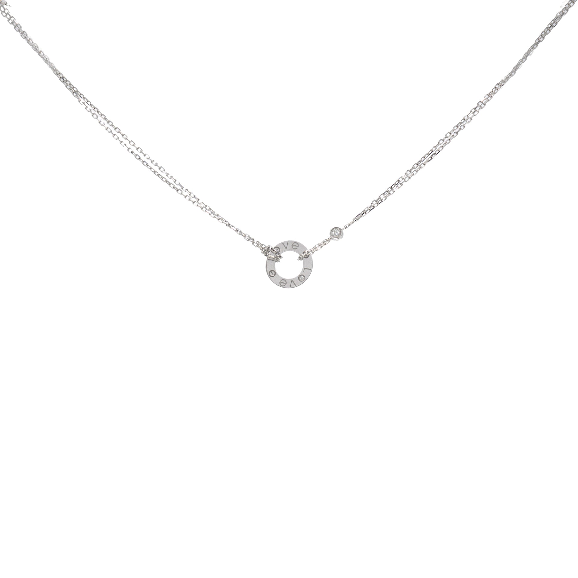 Cartier Love Necklace White Gold With 2 Diamonds