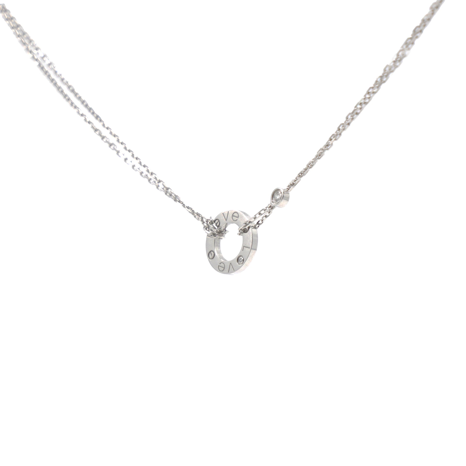 Cartier Love Necklace White Gold With 2 Diamonds