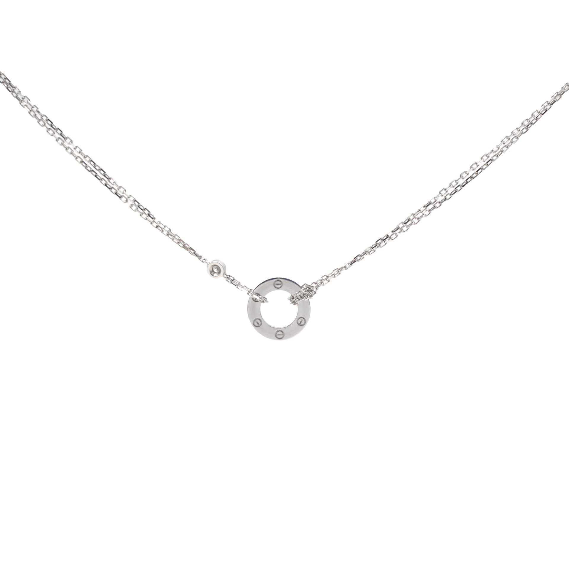 Cartier Love Necklace White Gold With 2 Diamonds