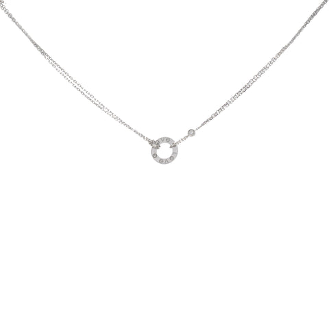Cartier Love Necklace White Gold With 2 Diamonds