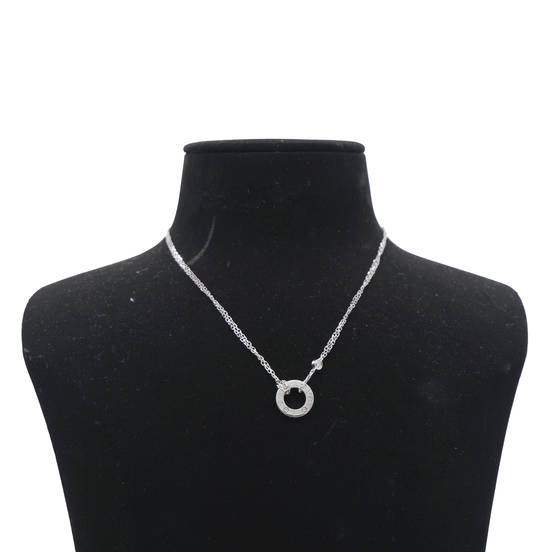 Cartier Love Necklace White Gold With 2 Diamonds