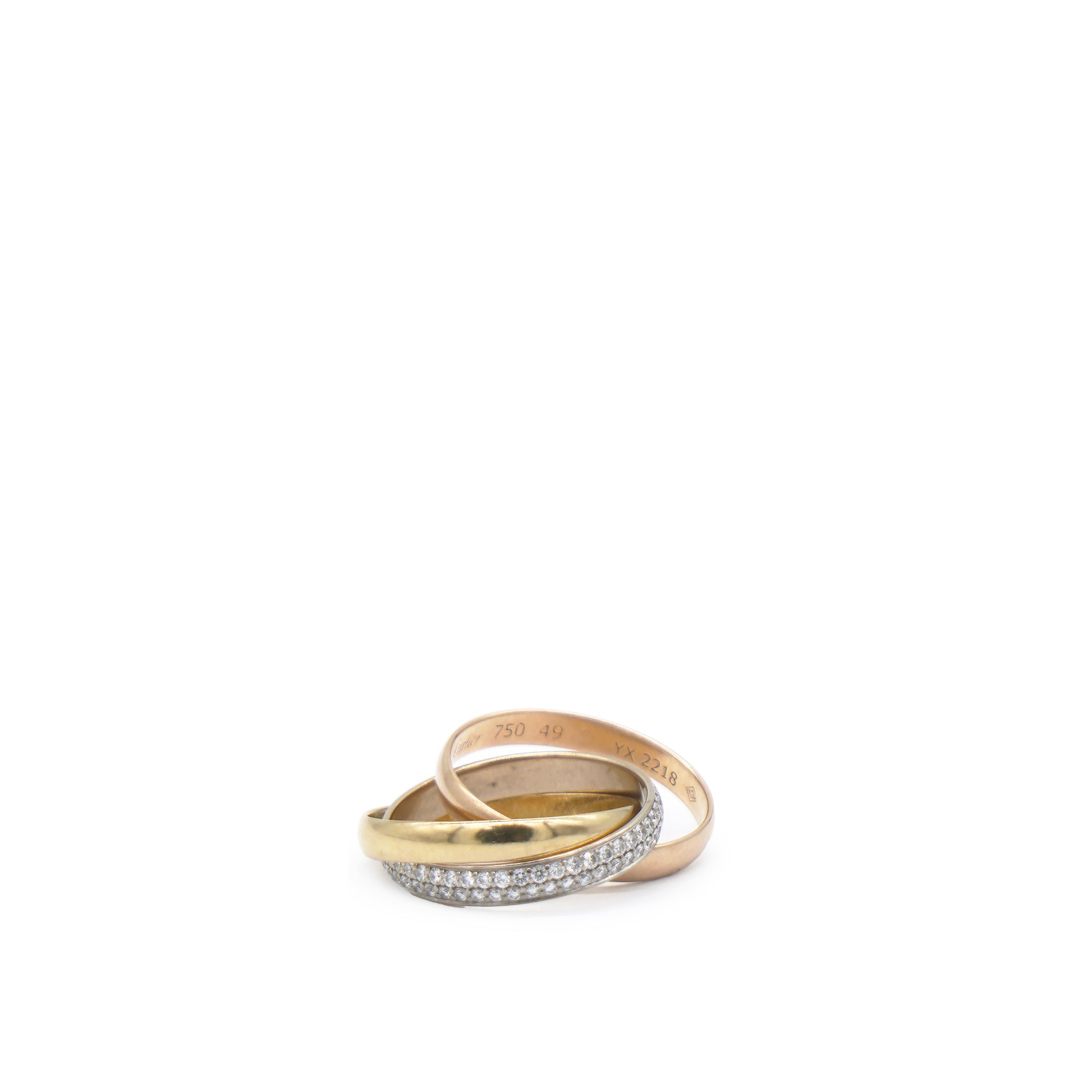 Cartier Trinity Tri Gold Diamond Ring