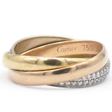 Cartier Trinity Tri Gold Diamond Ring